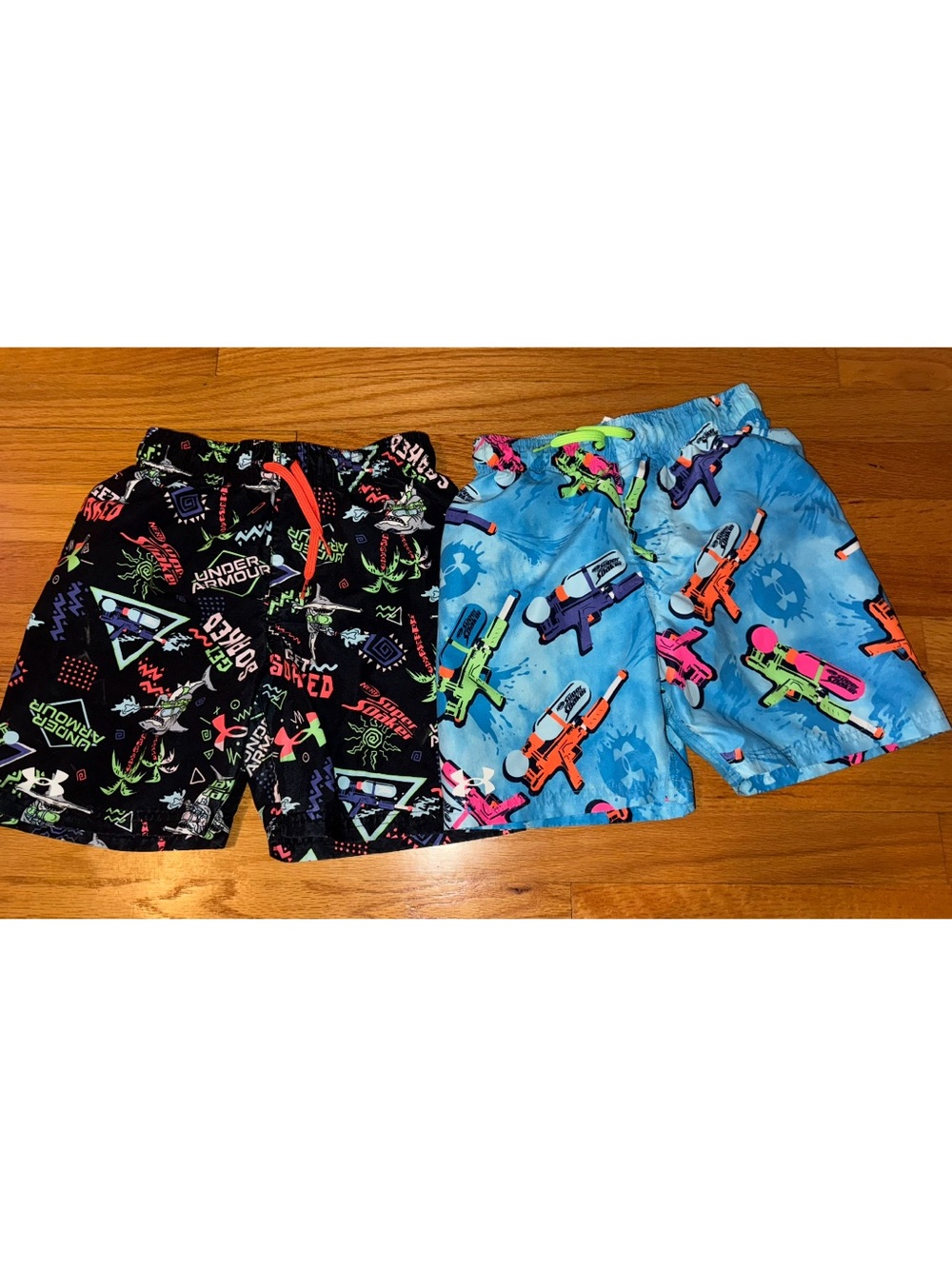 Under Armour Boys' Black & Blue Neon Swim Shorts